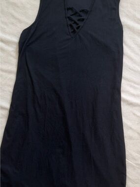 Derek Heart Black V-Neck Lace-Up Tank Top